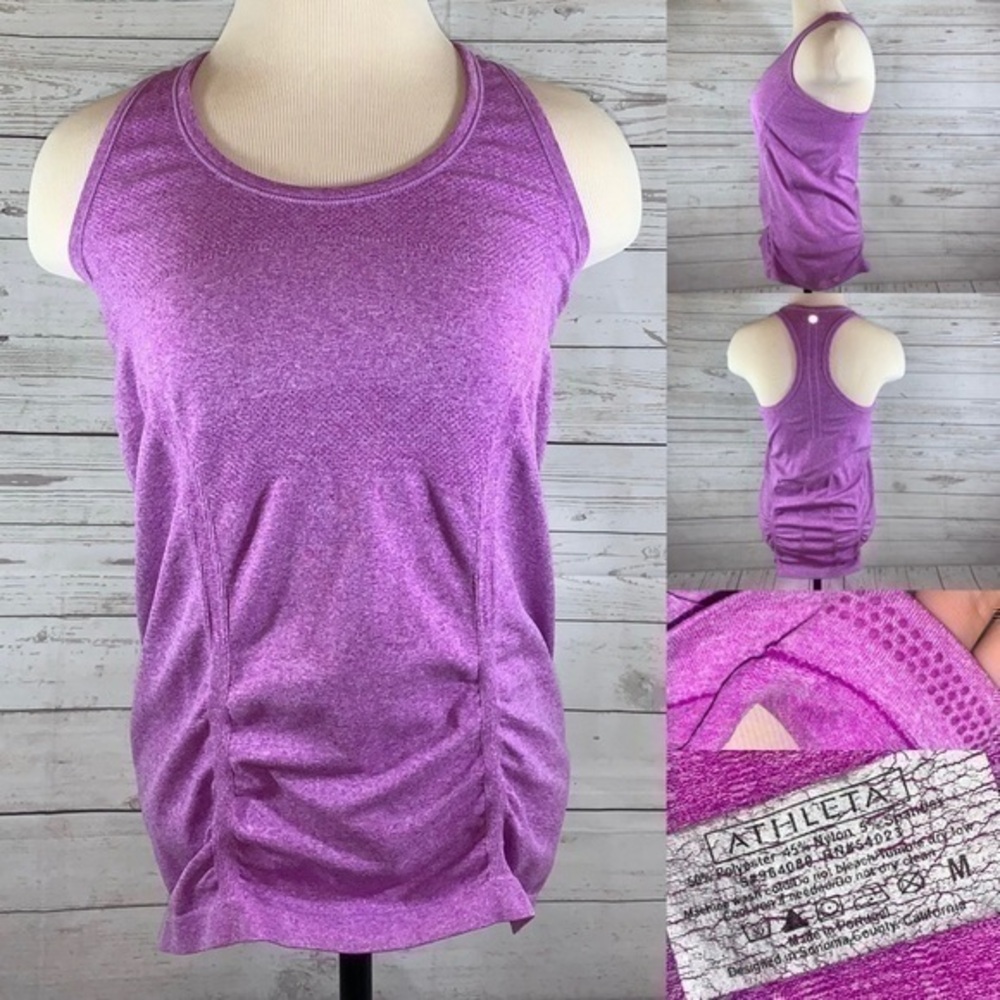 Athleta racerback workout purple tank top EUC